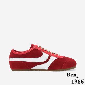 Ben&1966 高級頭層牛皮舒適百搭復古德訓鞋-紅(248142)