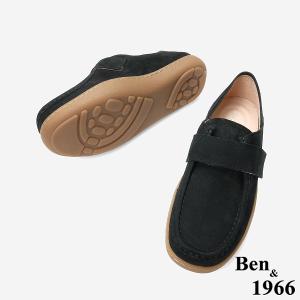 Ben&1966 高級磨砂牛皮慵懶兩穿舒適厚底包鞋-黑(248081)