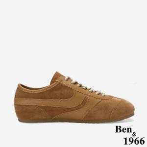 Ben&1966 高級頭層牛皮舒適百搭復古德訓鞋-卡其(248143)