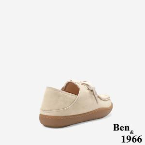 Ben&1966 高級磨砂牛皮慵懶兩穿舒適厚底綁帶包鞋-杏色(248153)