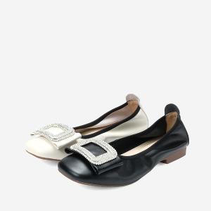 Ben&1966 高級頭層牛皮高雅方鑽包鞋-黑(248191)