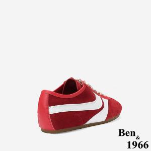 Ben&1966 高級頭層牛皮舒適百搭復古德訓鞋-紅(248142)
