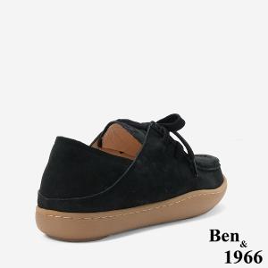 Ben&1966 高級磨砂牛皮慵懶兩穿舒適厚底綁帶包鞋-黑(248151)