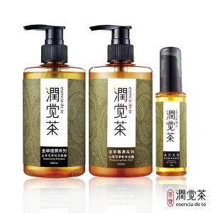 潤覺茶 金萃瞬澤洗髮露+沐浴露+護髮素
