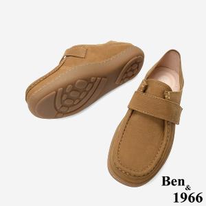 Ben&1966 高級磨砂牛皮慵懶兩穿舒適厚底包鞋-卡其(248082)