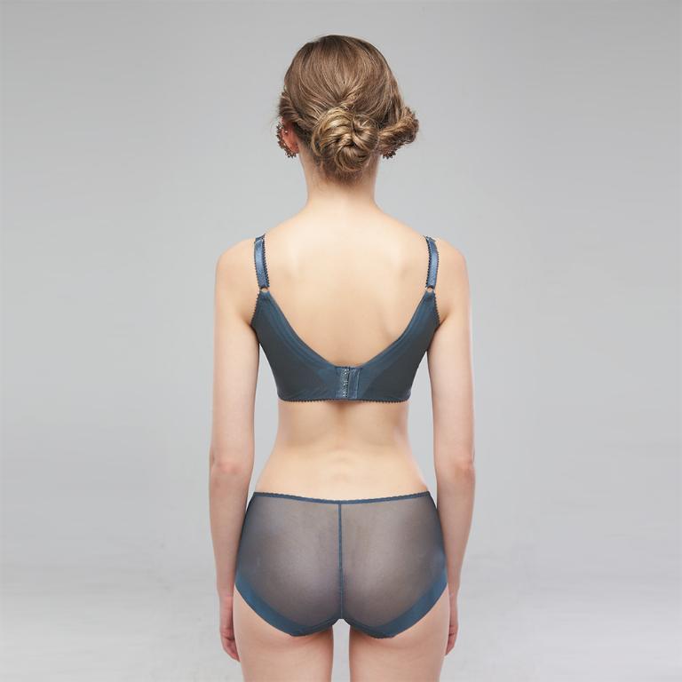 【思薇爾】花菱魅影系列M-XL蕾絲刺繡中低腰平口女內褲(星塵藍)