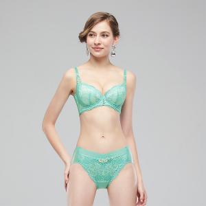 【思薇爾】花菱魅影系列C-F罩軟鋼圈背心型蕾絲刺繡集中包覆女內衣(仙湖綠)