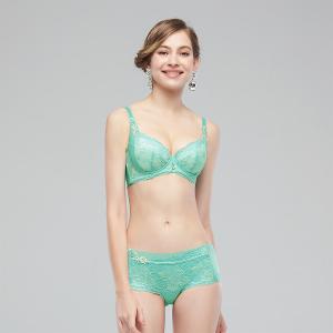 【思薇爾】花菱魅影系列M-XL蕾絲刺繡中低腰平口女內褲(仙湖綠)