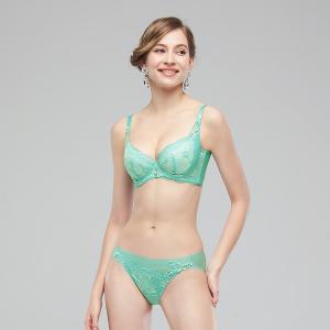 【思薇爾】花菱魅影系列C-F罩軟鋼圈背心型蕾絲刺繡集中包覆女內衣(仙湖綠)