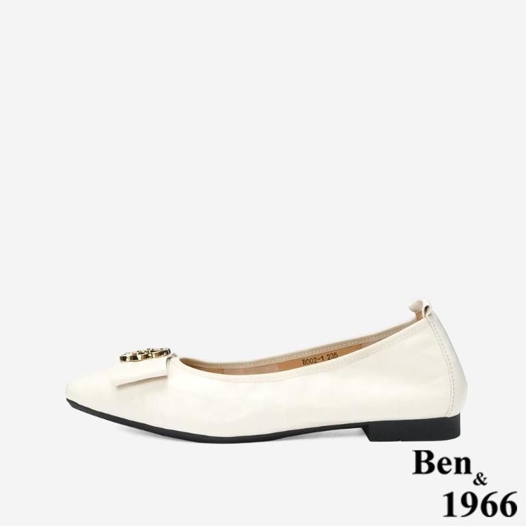 Ben&1966 高級植鞣羊皮柔軟舒適包鞋-米白(248282)