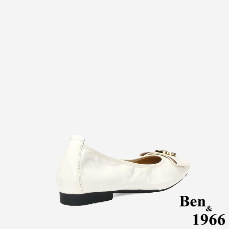 Ben&1966 高級植鞣羊皮柔軟舒適包鞋-米白(248282)