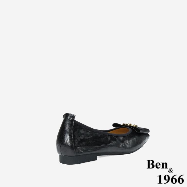 Ben&1966 高級植鞣羊皮柔軟舒適包鞋-黑(248281)