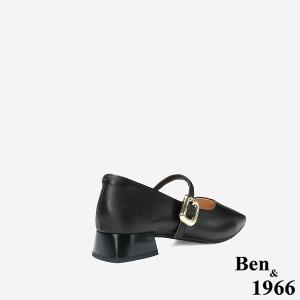 Ben&1966 高級柔軟羊皮低跟氣質瑪莉珍鞋-黑(248171)