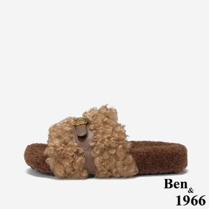Ben&1966 秋冬可愛泰迪熊毛絨拖-咖啡(248052)