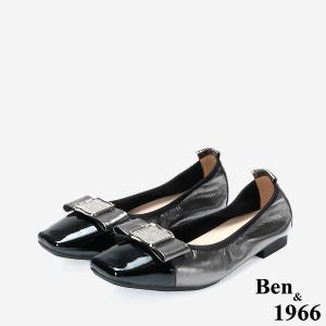 Ben&1966 高級質感牛皮銀釦方頭包鞋-銀灰(248252)