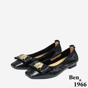 Ben&1966 高級植鞣羊皮柔軟舒適包鞋-黑(248281)