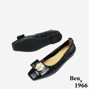 Ben&1966 高級植鞣羊皮柔軟舒適包鞋-黑(248281)