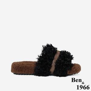 Ben&1966 秋冬可愛泰迪熊毛絨拖-黑(248051)
