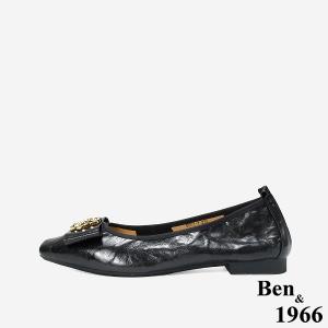 Ben&1966 高級植鞣羊皮柔軟舒適包鞋-黑(248281)