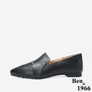 Ben&1966 高級質感牛皮優雅舒適樂福鞋-黑(248291)