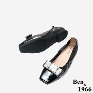 Ben&1966 高級質感牛皮銀釦方頭包鞋-銀灰(248252)