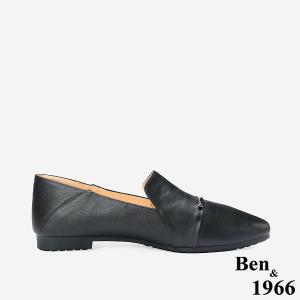 Ben&1966 高級質感牛皮優雅舒適樂福鞋-黑(248291)