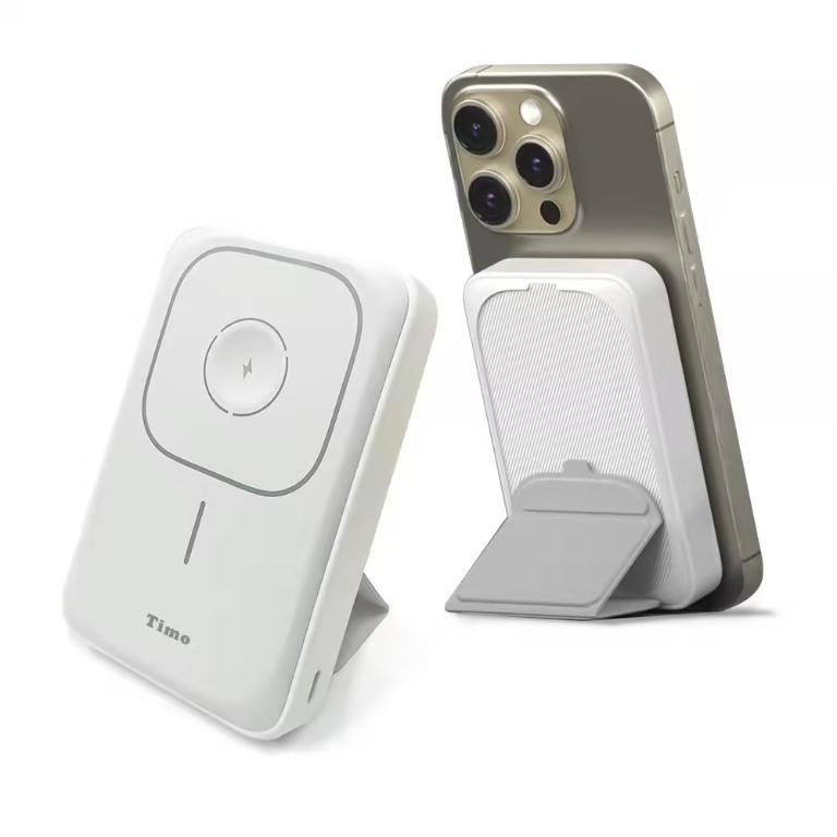 Timo 磁吸三用 支架無線充行動電源 13000mah POT-453