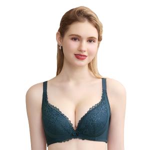 【思薇爾】S小心機系列E-G罩調整型涼感蕾絲集中包覆塑身女內衣(暗夜綠)