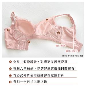 【思薇爾】S小心機系列B-F罩無鋼圈調整型涼感蕾絲集中包覆塑身女內衣(卡羅粉)