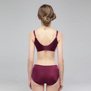 【思薇爾】浮花金萃系列M-XXL蕾絲刺繡中腰三角女內褲(魅紫紅)