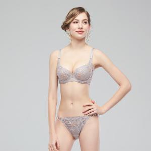 【思薇爾】浮花金萃系列M-XL蕾絲刺繡低腰三角女內褲(橡灰色)