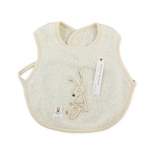 日本 kontex-今治Chouette系列-無撚紗兔子圍兜+諾卡草本寶寶防蚊噴霧60ml (附禮盒/提袋/可愛品牌小卡可代寫)