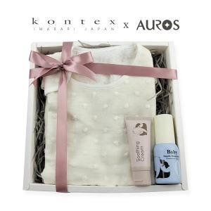 日本 kontex-今治自然圓點系列-實用有機防踢被+諾卡草本寶寶防蚊.修護組60ml/40g (附禮盒/提袋/可愛品牌小卡可代寫)