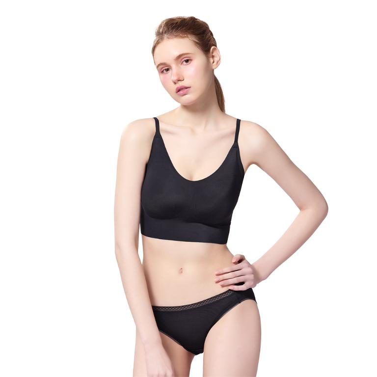 【思薇爾】Smart body系列M-XL無鋼圈素面無痕短背心(黑色)