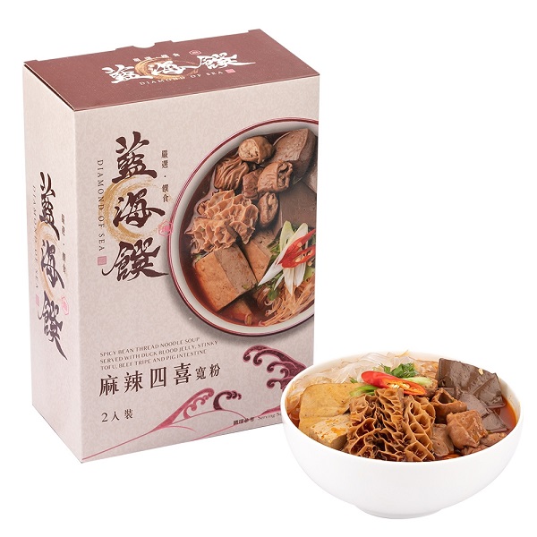 藍海饌 麻辣四喜寬粉(2入裝/盒)【預購】