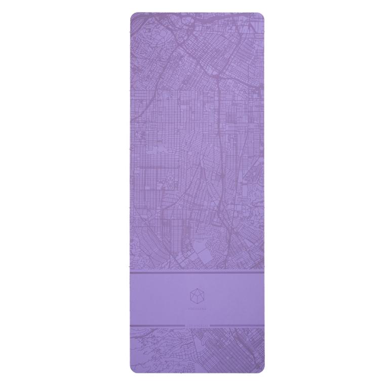 城市素描 4mm柔霧絨皮革天然橡膠瑜珈墊-夕霧洛杉磯