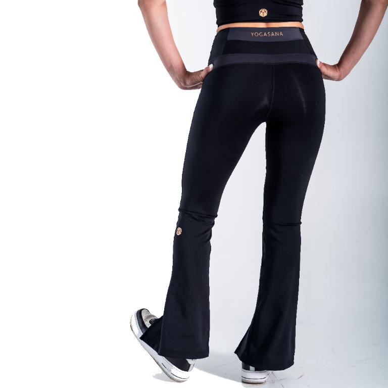 Cassie 追求閃耀自由 彈力開衩靴型喇叭褲-不夜紐約