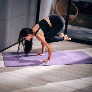 城市素描 4mm柔霧絨皮革天然橡膠瑜珈墊-夕霧洛杉磯