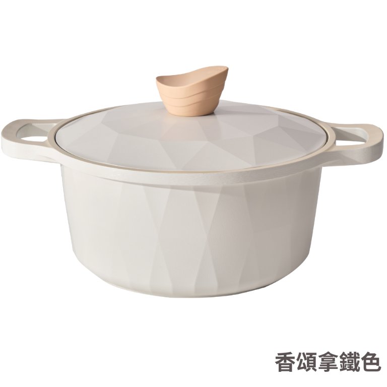 【Korea King】韓國製 Crystal 陶瓷水妍晶緻湯鍋系列22cm-香頌拿鐵、勃根地紅
