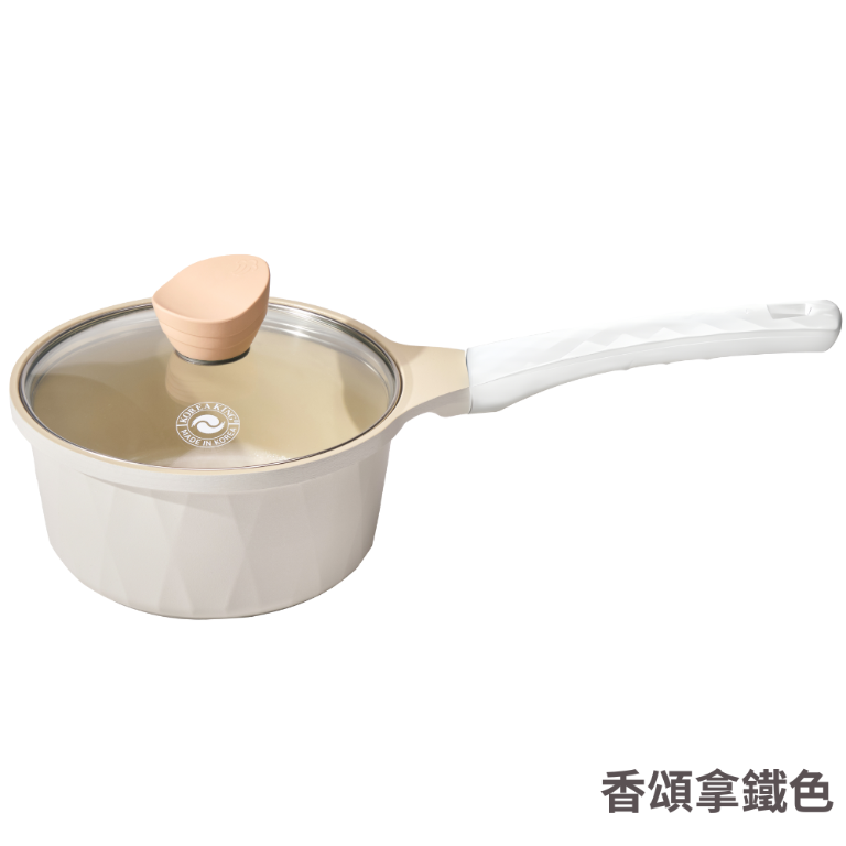 【Korea King】韓國製 Crystal 陶瓷水妍晶緻湯鍋系列18cm-香頌拿鐵、勃根地紅