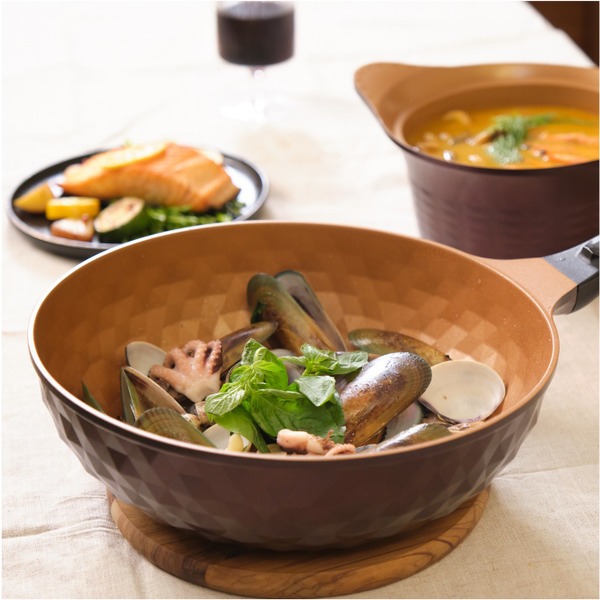 【Korea King】韓國製 Diamond X 鈦金盾晶鑽不沾深炒鍋28CM