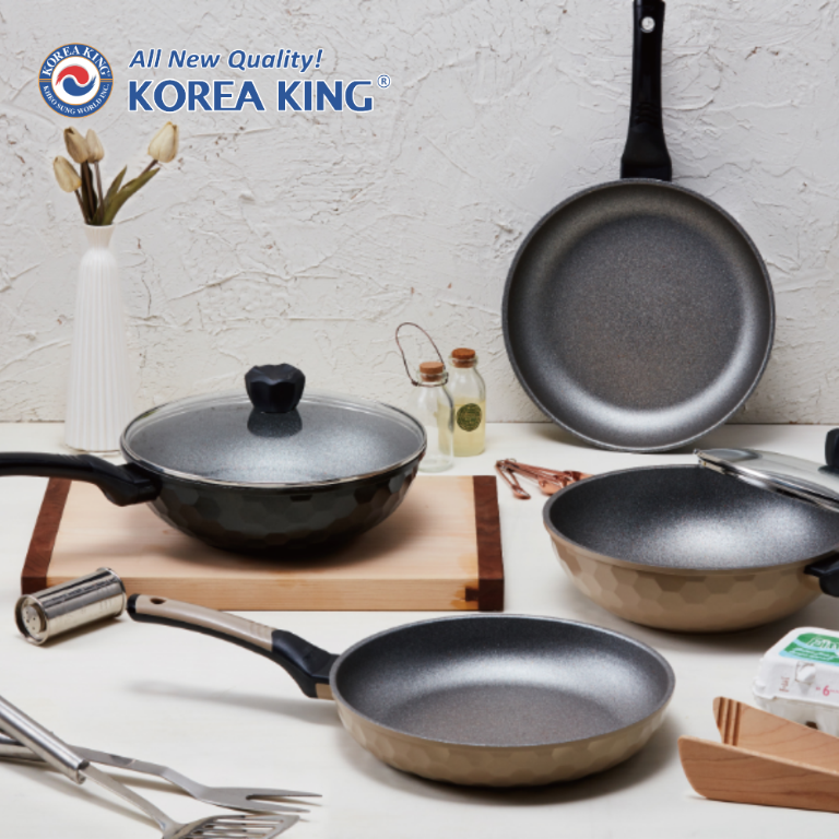 【Korea King】韓國製 Granite 蜂巢晶礦花崗岩不沾炒鍋 28cm