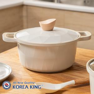 【Korea King 】香頌拿鐵-天然陶瓷不沾鍋 4鍋6件組