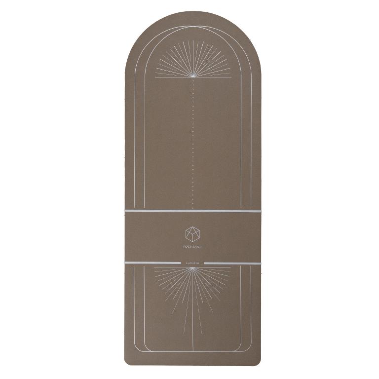 Lumiere 光之日晷 4mm柔霧皮革半圓天然橡膠瑜珈墊-沙漠色銀紋特別版