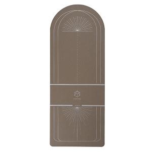 Lumiere 光之日晷 4mm柔霧皮革半圓天然橡膠瑜珈墊-沙漠色銀紋特別版