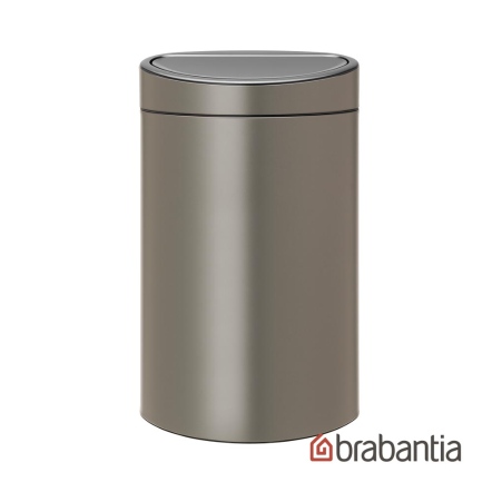 Brabantia TOUCH BIN NEW 半月式按壓垃圾桶10L+23L-煤灰褐
