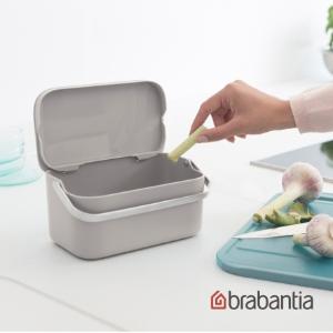 Brabantia 桌上型手提廚餘桶-淺灰
