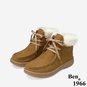 Ben&1966質感磨砂牛皮可愛毛絨舒適小短靴-橄欖綠(247011)