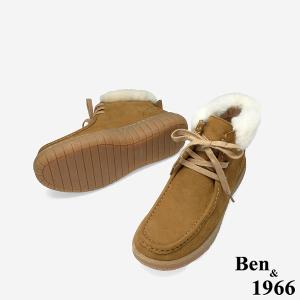 Ben&1966質感磨砂牛皮可愛毛絨舒適小短靴-橄欖綠(247011)