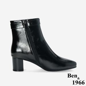 Ben&1966 高級牛油皮個性時尚裸靴-黑(247181)
